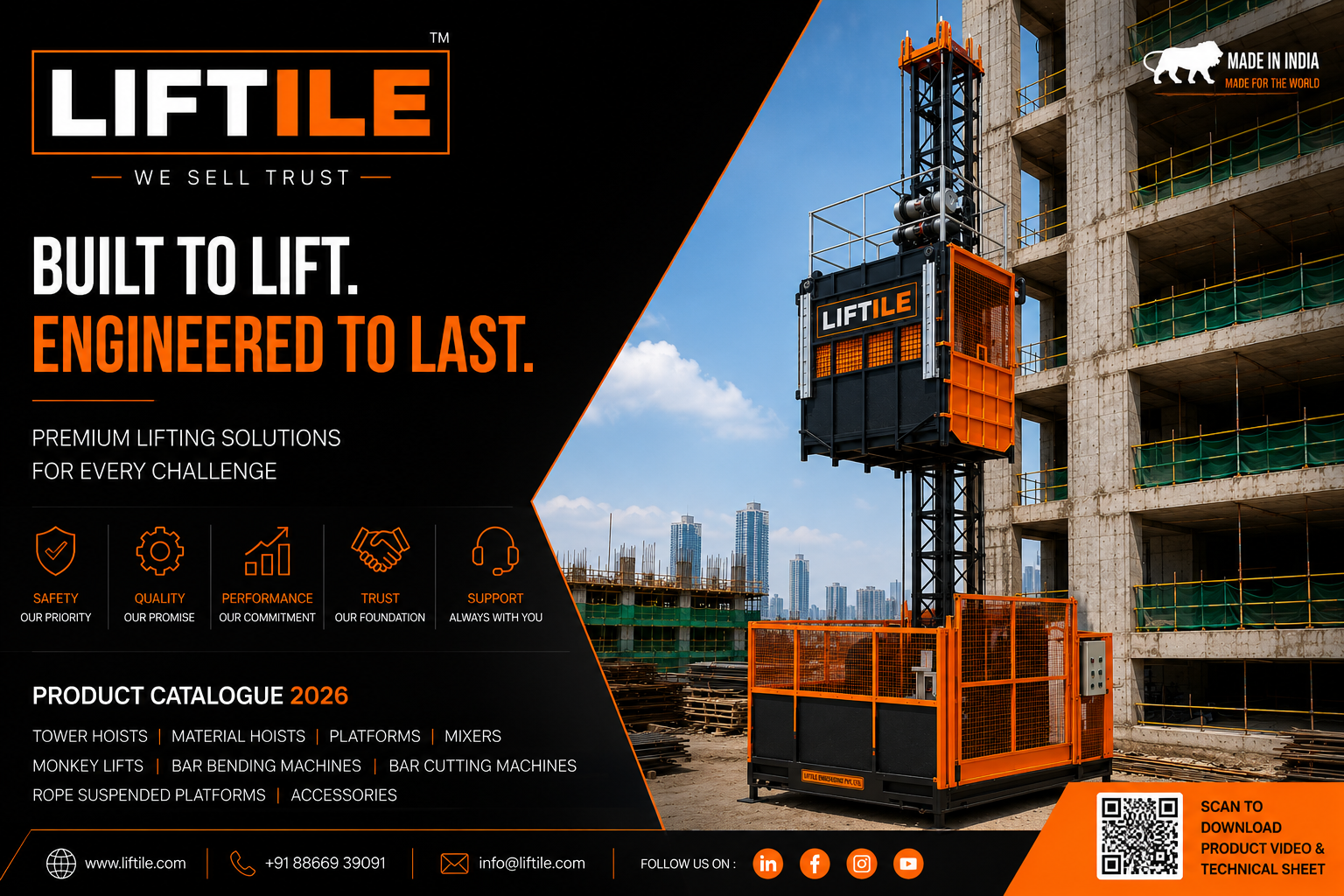 LIFTILE Product Catalogue 2026 — front cover